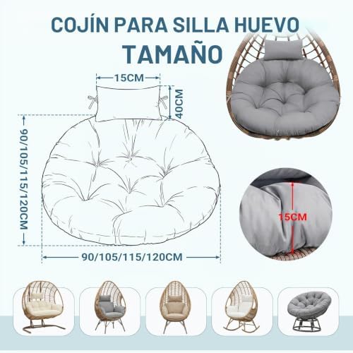 Almofada para cadeira suspensa, almofada para cadeira impermeável, almofada para cadeira suspensa, almofada para cadeira suspensa exterior, almofada para cesto pendurado (cor: G, tamanho: 9