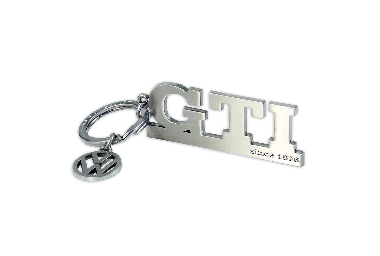 BRISA VW Collection - Volkswagen Metal Keychain Keyring Keychain Accessory Keyholder in GTI Design (Lettering Silver)