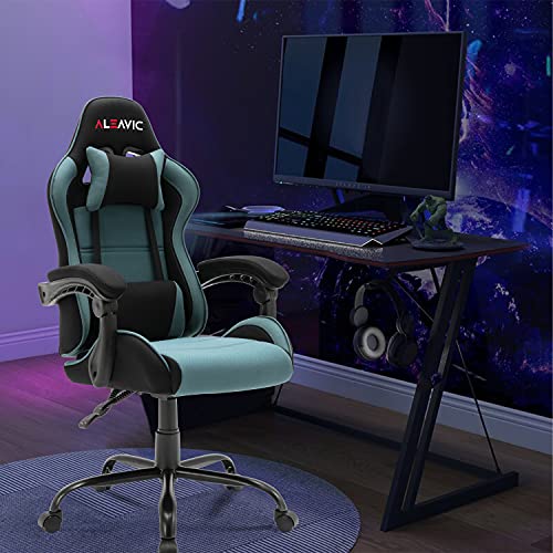 ALEAVIC-Silla-GamerSilla-GamingSilla-de-Oficina-Ergonomica-Silla-Racing-con-Respaldo-AltoAzul