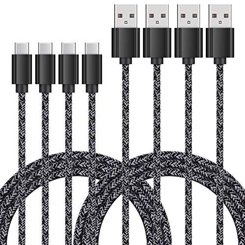 USB C Cable Type C Charger Fast Charging Cord USB-A to USB-C Nylon Braided Phone Charger 4Pack 6FT Compatible Samsung Galaxy S21/S21+/S21 Ultra/S20+ Note 20/10 S10 A52 A12 A11 A72 A71 A51 A20 A01 A80