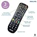 Philips Universal Remote Control for Samsung, Vizio, LG, Sony, Sharp, Roku, Apple TV, RCA, Panasonic, Smart TVs, Streaming Players, Blu-ray, DVD, Simple Setup, 3-Device, Black, SRP9232D/27thumb 2