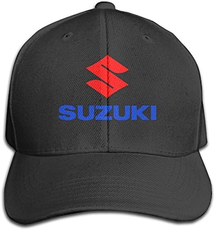 LowkeyNr1 Suzuki Motorcycle Logo Adjustable Peaked Baseball Caps Hats Duck Tongue Hat For Mens Womens Black