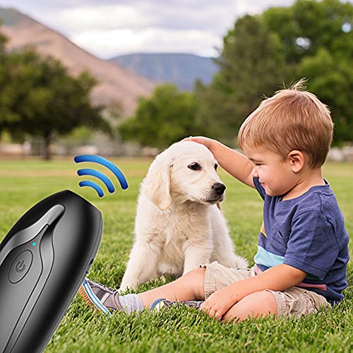 Ultrasonic Dog Barking Deterrent Devices, Handheld Bark Control Device, 2-in-1 Rechargeable Anti Barking Device Sonic Trainer for Dog Training&Controlling Barking Dog Silencer Control Range 16.4Ft