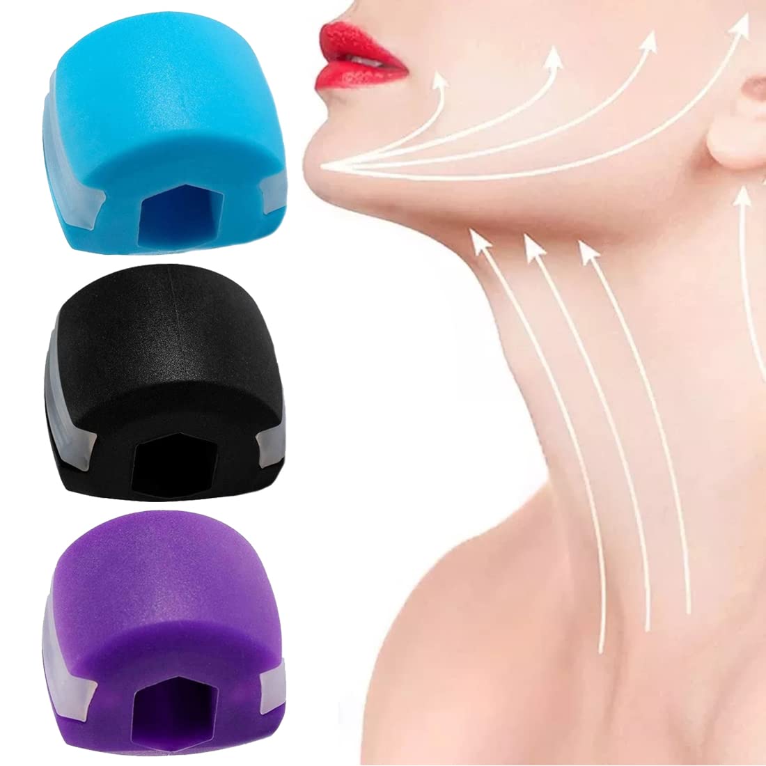 BODYA 3 Pack Silica Gel Jawline Exercise Ball Face Jaw Muscle Training Ball Neck Face Toning Jawrsize Cheekbones Trainer Gym Fitness Exercise Equipment
