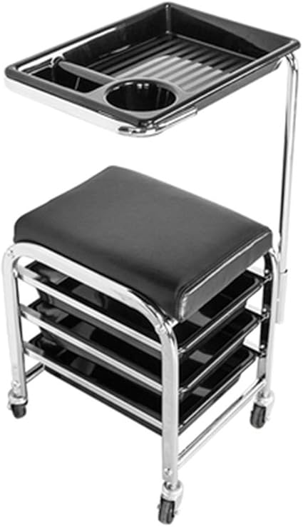 Rolling Salon Trolley Barber Hairdresser Cart With Pu Leather