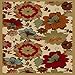 Indoor Doormat Rubber Backed, 30 inch x 18 in, Light Beige Floral, Non Slip, Kitchen Rugs and Mats