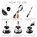 Makeup Brush Cleaner and Dryer Machine Upgraded Design, MILIMI Dual Speed Level Anti-skid Handle Automatic Electric Spinning Tool in 360 Rotation with 8 Rubber Holders（black）