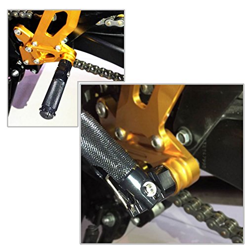 FXCNC Racing 8mm Billet Motorcycle Folding Rearsets Footrest Footpegs Foot pegs Pedal Universal for YAMAHA YZF R1 R6 R125 R3 R25 MT07 MT-07 MT09 MT-09 FZ09 FZ07 MT-03 MT25 MT3 FZ1 FZ8 - Thumbnail 7