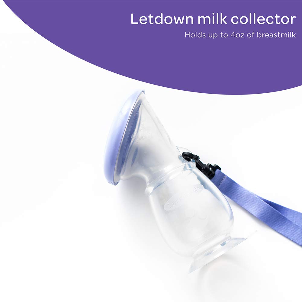 Lansinoh Breastmilk Collector Breastpump for Excess Breast Milk from Breastfeeding Mums BPA BPS Free 100% Silicone with Lid & Neck Strap, Transparent