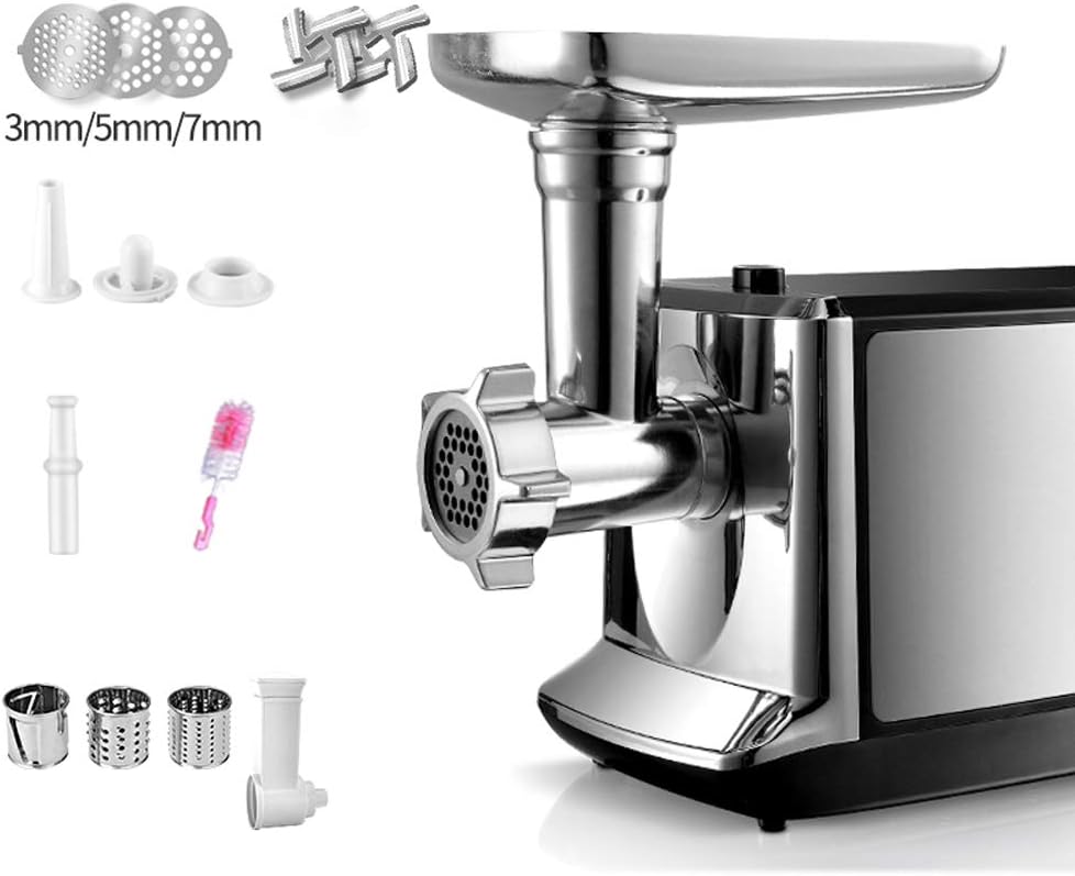 Electric Meat Grinder with 3 Stainless Steel Grinding Plates Food Grinder for Home Use & Commercial