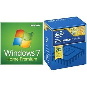 Image of Windows 7 Home Premium SP1 64bit, System Builder OEM DVD 1 Pack and Intel Pentium Processor G3258 4 BX80646G3258 Bundle