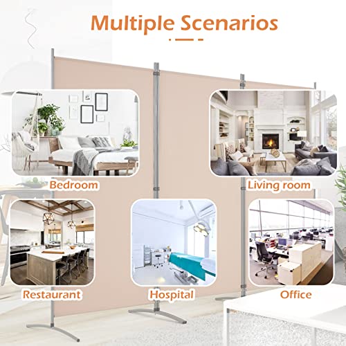 Esright 3 Panel Office Room Divider, 6 Ft Tall Folding Privacy Screen
