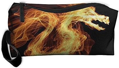 CFGTTFGH Cosmetic Bags Brush Pouch Makeup Bag Flame Dragon Zipper Wallet Hangbag Carry Case Pen Organizer Wristlet Holder