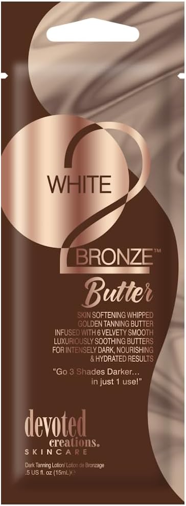 Devoted Creations White 2 Bronze Butter Tanning Lotion 15ml Bronzer Free Dark