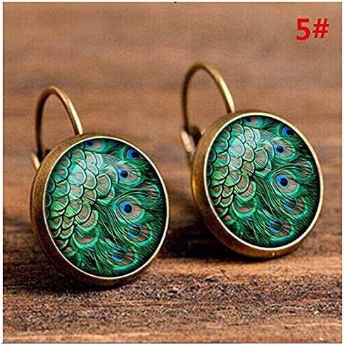 5Five Vintage Women's Earrings Gem Round studs Earrings with various patterns