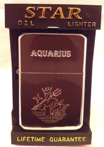 Aquarius Engraved Polished Chrome Lighter No 1 can be personalised engraved free of charge