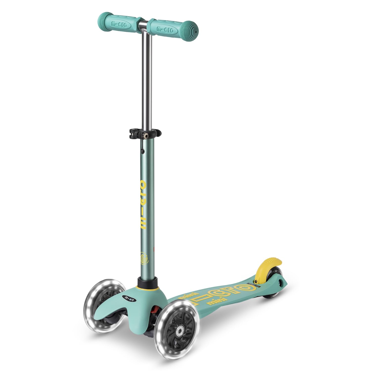 Micro Scooters | Mini Micro LED Eco Children's Scooter | Handlebar Adjustable | Light Up Wheels | 2-5yrs | Boys & Girls | Mint