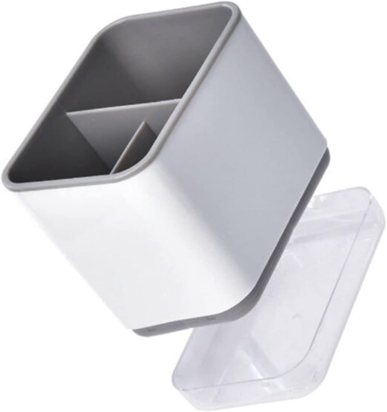 N#A Utensil Holder Cutlery Drainer Sink Caddy, Spoon Chopsticks Fork Drain Rack Basket Storage Holder Organizer Compartment Box-Grey