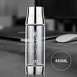 Anself 450/500ML Portable Hydrogen Water Ionizer Bottle Maker Generator Glass Water Pitcher BPA-Free W/Self-Cleaning Function & Lid Cup