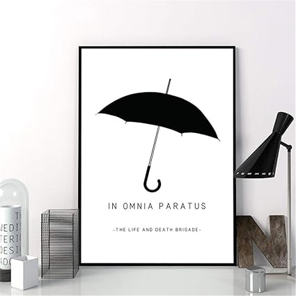 In Omnia Paratus Wall Art Canvas Posters Prints Gilmore Girls Tv Show Painting Black White Umbrella Picture Home Wall Art Decor 50x70cm No Frame Amazon Co Uk Kitchen Home