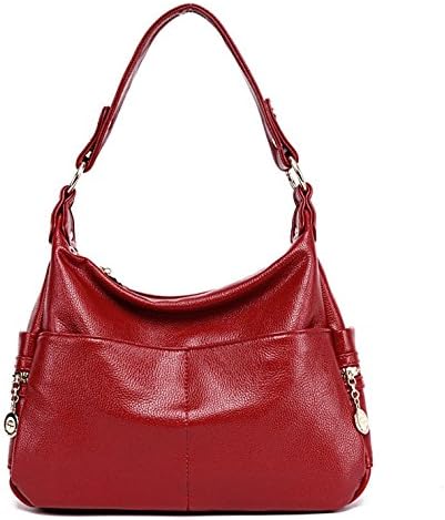 Lustear Leather Purse Shoulder Bag Hobo Style Handbags for Ladies (Red)