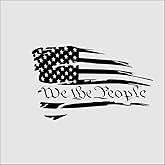 AS We The People Decal Sticker | 6.5x3.5 Inches Patriotic Black Bumper Sticker for Cars, Trucks, Vans, SUVs, Windows, Walls & Laptops | American Flag Car Window Decal