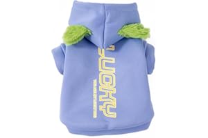 Generic Pet Hoodie Adjustable/Polyester Dog Sweatshirt Clothes Soft Dog Hooded Sweatshirt for Dogs Cats(XS,Blue)