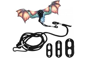 MIOYOOW Bearded Dragon Leash, Adjustable Portable Reptile Leash with Cool Wings for Gecko, Bearded Dragon, Iguana, Hamster, Guinea Pig (S+M+L)