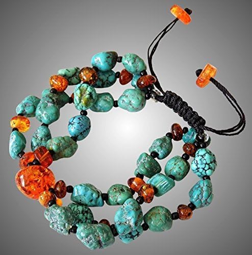 Turquoise with Baltic Amber Bracelet