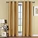 Soho Gold Grommet Blackout Window Curtain Panel, Solid Pattern, 42x84 inches, by Royal Hotel