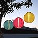 3 Solar Hanging Nylon Lanterns, Tropic Pink, Blue, and Yellow, 12