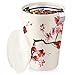 Tea Forte KATI Contemporary Insulated Ceramic Single Cup Tea Brewing System with Stainless Steel Infuser Basket and Lid, Cherry Blossoms