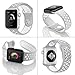 Aokon Apple Watch Band 42mm, Soft Silicone Replacement Wrist Strap for Apple Watch Series 2, Series 1, Nike+, M/L Size (42MM, Silver / White)