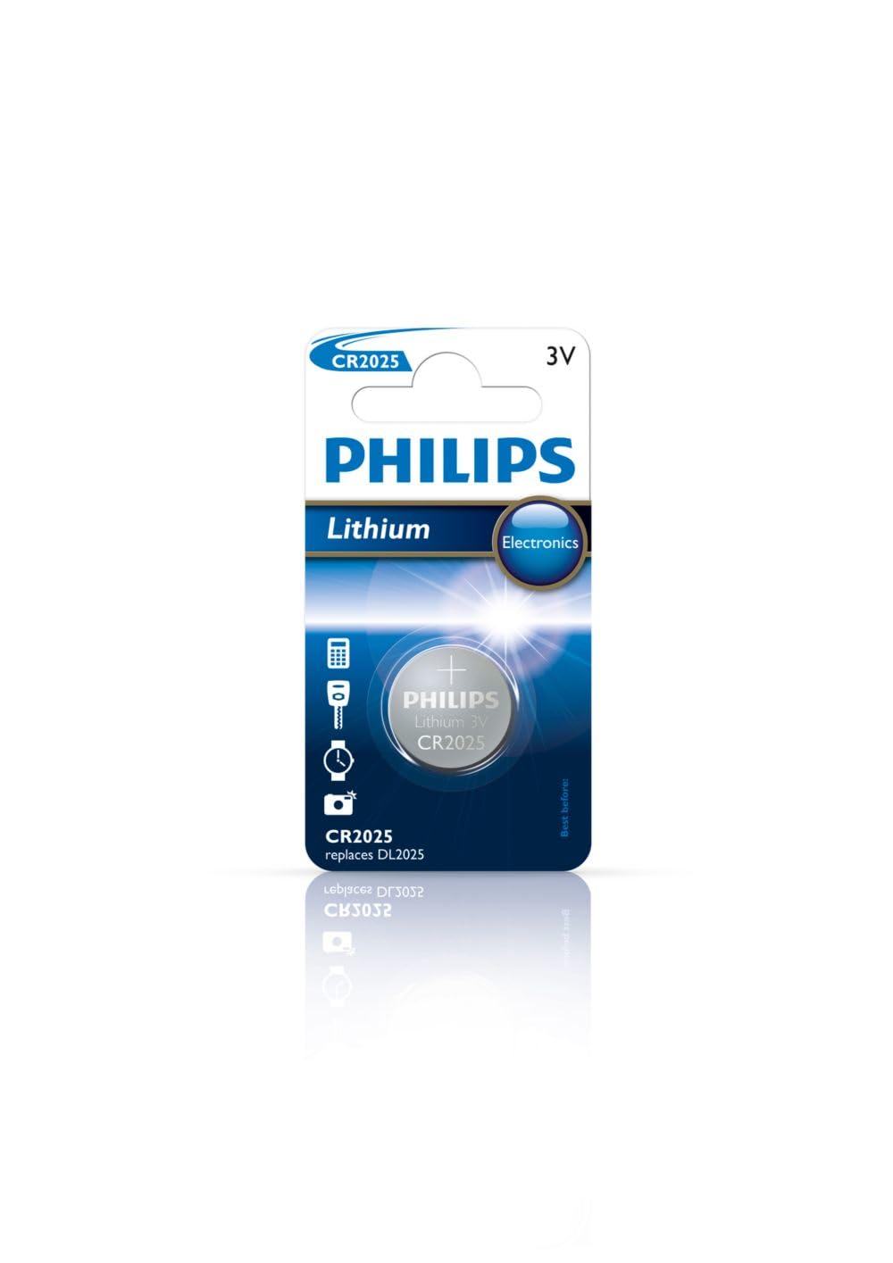 Philips CR2025 3 V Coin 1 Blister Lithium Non-Rechargeable Battery