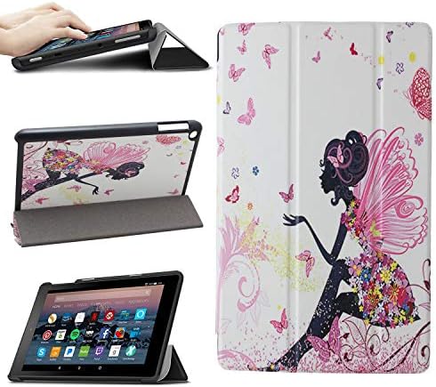 Wisteke Case for Fire HD 8 Tablet (7th / 8th Gen, 2017/2018 Release), PU Leather Folio Cover for Amazon Kindle with Viewing/Typing Stand