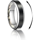 TGNEL 6mm/8mm Titanium Anxiety Ring Mens Wedding Band Ring, Classic Brushed Titanium Spinner Fidget Ring Comfort fit Size 6-16 Black/Gold/Silver