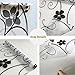Decorative Window Film,Black Flower Static Cling Privacy Door Film, Non Adhesive Heat Control Anti UV Window Cling for Office and Home,17.5 inches by 78.7 inches