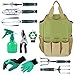 INNO STAGE Gardening Tools Set and Organizer Tote Bag with 10 Piece Garden Tools,Best Garden Gift Set,Vegetable Gardening Hand Tools Kit Bag with Garden Digging Claw Gardening Glovesthumb 1