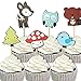 Muhuyi Woodland Creatures Banner And Forest Animals Friends Cake Toppers For Birthday Wedding Baby Shower Party Decor