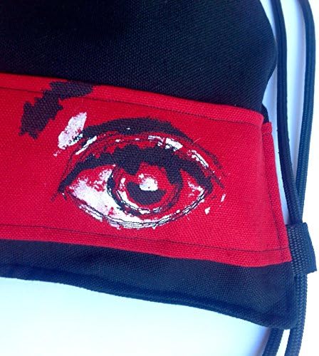 black emotional impact eyes sports bag/ cool teenage sports racksack bag/ vegan Drawstring Bag Backpack Swim School bag/ gift for women girls
