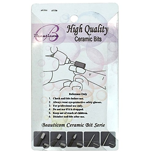 Beauticom Professional USA Ceramic White ROUND Top LARGE Barrel Bit Nail Drill (Grit: FINE) 3/32" Shank Size