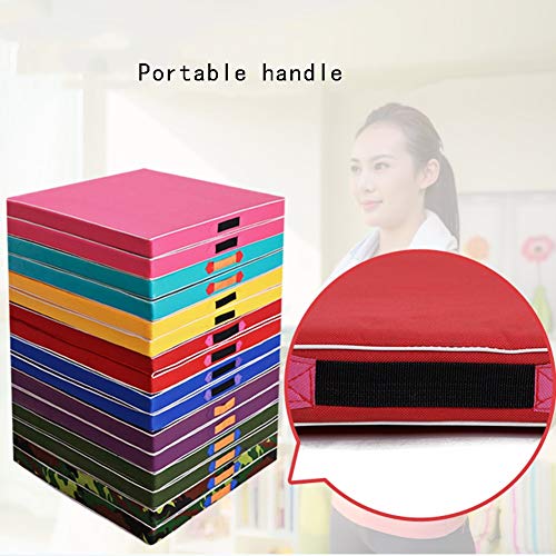Gymnastics-Mats-LXHONG-Mats-Yoga-Folding-Portable-Handle-Sit-up-Cushion-For-Dance-Fitness-Pearl-Cotton-6-Colors-2-Sizes-Color-Black-Size-100x50x5cm