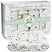 Muslin Blankets- 100% Cotton Swaddle, Extra Large Soft Pre-Washed Lightweight 2-Layer Breathable Set of 4