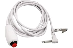 Poyiccot Push Button Cord Cable for Nurse Station, Call Cord 6.35mm 1/4" Phone Plug Cable with Bed Sheet Clip for Nurse Station Universal Replacement Call Connector, 9.8feet/3m