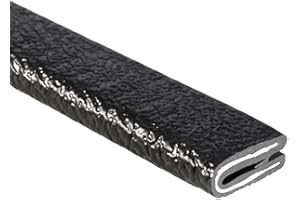 TRIM-LOK Edge Trim - Fits 1/16" Edge, 9/16” Leg Length, 25’ Length - Single Gripping Finger - Black, Pebble Texture - Flexible PVC Edge Protector