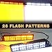 Visor Lights Emergency Amber White Visor lights bar 2-15 LED 26 Flash Patterns Windshield Interior Split LED Visor Light Bar