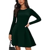 OKIFOIR Long Sleeve Mini Dress for Women A Line Fall Pleated Babydoll Short Party Dresses 2026