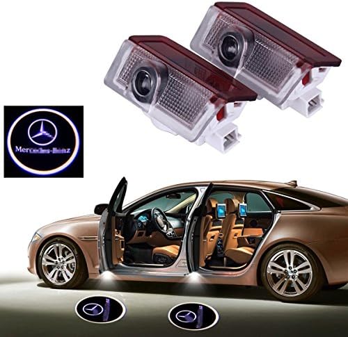 2Pcs Car Door Logo Projector Light Vehicle Ghost Shadow Courtesy Lights, YANF Symbol Emblemed Welcome Ground Lamp Kit for Mercedes Benz W212 W176 4MATIC A E B C ML GL Series