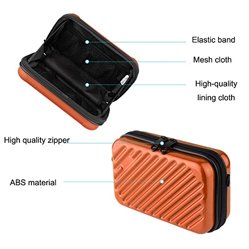 Hltd 2.5" HDD Hard Drive Bag Travel Storage Carrying Case Bag Pouch for Electronic Computer Cell Phone iPad Accessories USB Cables Power Banks Hard Disk (Orange) - Thumbnail 2