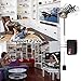 TV Antenna - Outdoor Amplified HDTV Antenna 150 Mile Motorized with Adjustable Antenna Mount Pole for 2 TVs Support - UHF/VHF 4K 1080P Channels Wireless Remote Control - 33FT Coax Cable